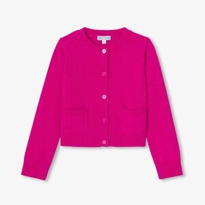 Girl wool and cashmere cardigan - grenadine pink